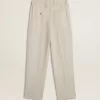 Pantaloni jogging da uomo in misto lana color cachi Pantaloni jogging da uomo in misto lana color cachi