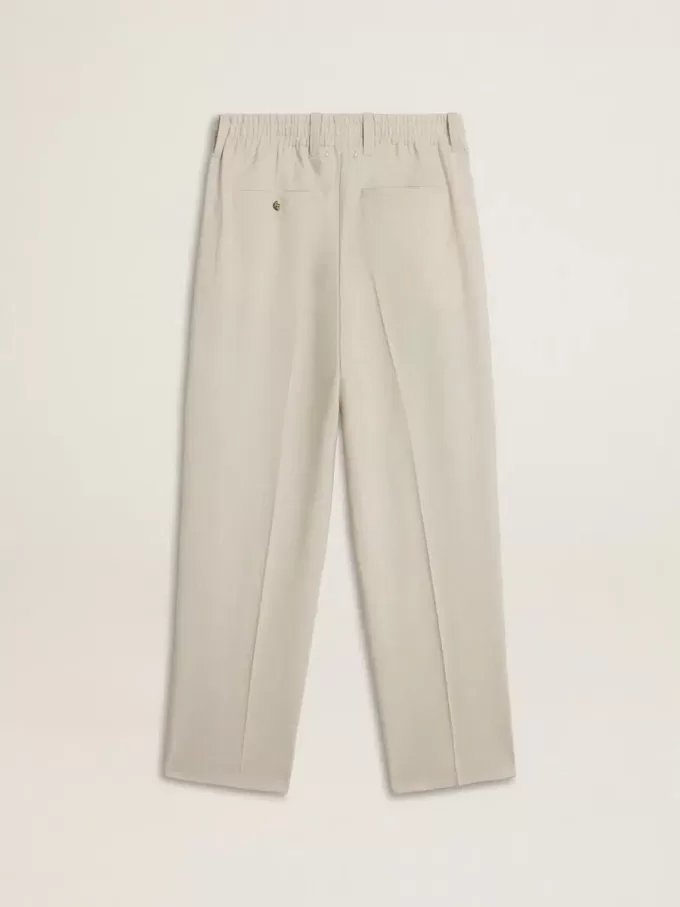 Pantaloni jogging da uomo in misto lana color cachi Pantaloni jogging da uomo in misto lana color cachi