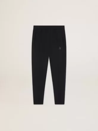 Pantaloni jogging da uomo neri con stella sul davanti Pantaloni jogging da uomo neri con stella sul davanti