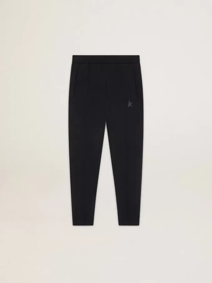 Pantaloni jogging da uomo neri con stella sul davanti Pantaloni jogging da uomo neri con stella sul davanti