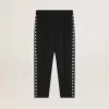 Pantaloni jogging da uomo neri con stelle bianche sui lati Pantaloni jogging da uomo neri con stelle bianche sui lati