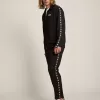 Pantaloni jogging da uomo neri con stelle bianche sui lati Pantaloni jogging da uomo neri con stelle bianche sui lati