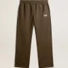 Pantaloni jogging da uomo verde militare con logo bianco Pantaloni jogging da uomo verde militare con logo bianco