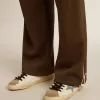 Pantaloni jogging da uomo verde militare con logo bianco Pantaloni jogging da uomo verde militare con logo bianco