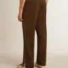 Pantaloni jogging da uomo verde militare con logo bianco Pantaloni jogging da uomo verde militare con logo bianco
