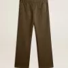 Pantaloni jogging da uomo verde militare con logo bianco Pantaloni jogging da uomo verde militare con logo bianco
