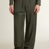 Pantaloni jogging da uomo verde scuro con strisce verticali