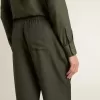 Pantaloni jogging da uomo verde scuro con strisce verticali