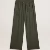 Pantaloni jogging da uomo verde scuro con strisce verticali