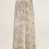 Pantaloni jogging multicolore da donna con stampa floreale