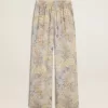 Pantaloni jogging multicolore da donna con stampa floreale