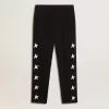 Pantaloni jogging neri da bambino con stelle bianche