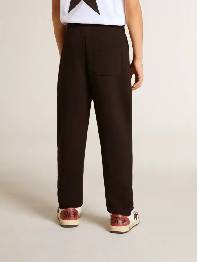 Pantaloni jogging neri da bambino con stelle bianche