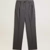 Pantaloni larghi da donna in lana azzurro Pantaloni larghi da donna in lana azzurro