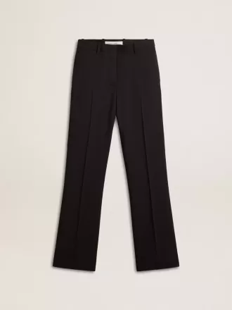Pantaloni morbidi da donna in misto lana nero