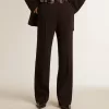 Pantaloni morbidi da donna in misto lana nero Pantaloni morbidi da donna in misto lana nero