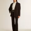 Pantaloni morbidi da donna in misto lana nero Pantaloni morbidi da donna in misto lana nero