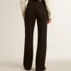 Pantaloni morbidi da donna in misto lana nero Pantaloni morbidi da donna in misto lana nero