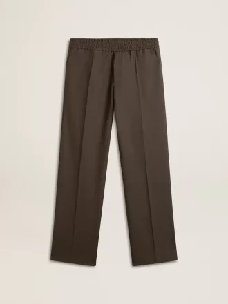 Pantaloni morbidi da uomo in lana grigio antracite