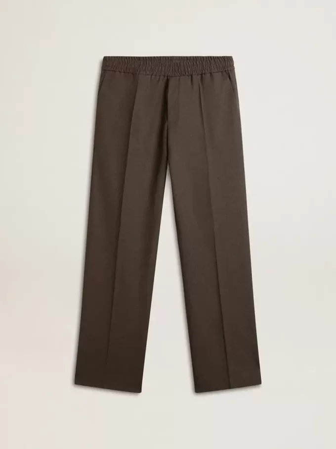 Pantaloni morbidi da uomo in lana grigio antracite Pantaloni morbidi da uomo in lana grigio antracite