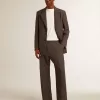 Pantaloni morbidi da uomo in lana grigio antracite Pantaloni morbidi da uomo in lana grigio antracite