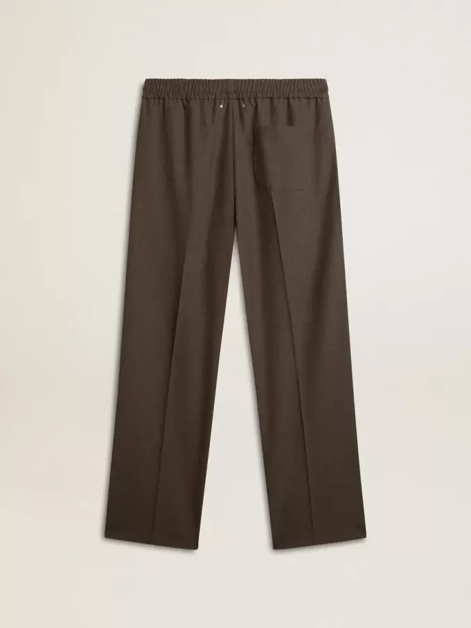Pantaloni morbidi da uomo in lana grigio antracite Pantaloni morbidi da uomo in lana grigio antracite