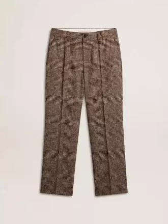 Pantaloni morbidi da uomo in pied-de-poule