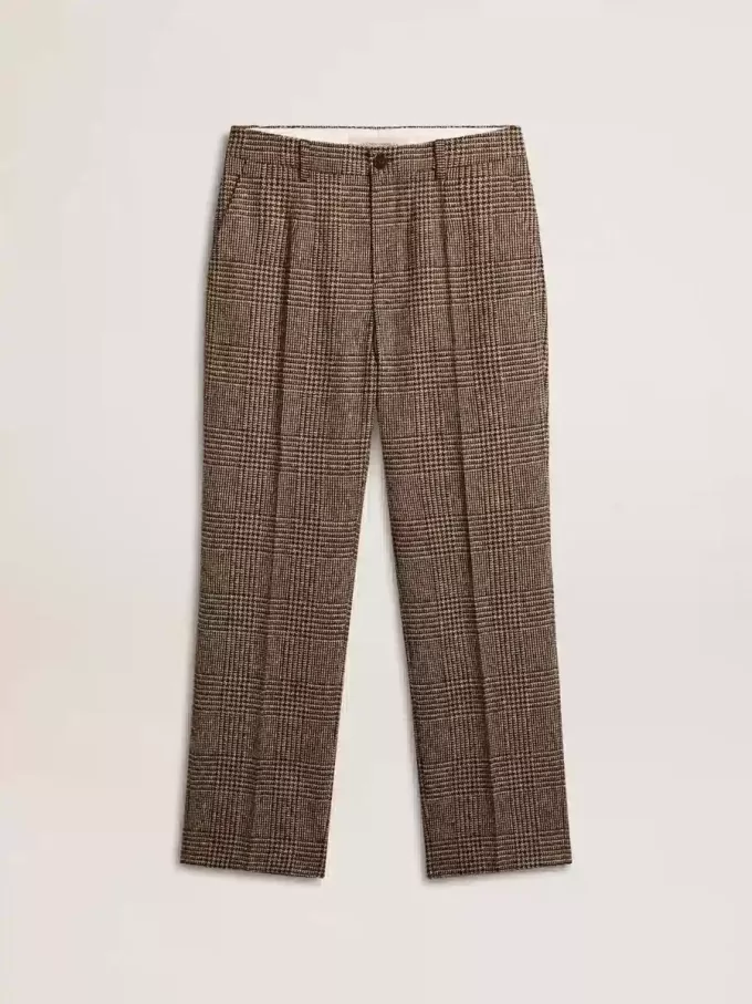 Pantaloni morbidi da uomo in pied-de-poule