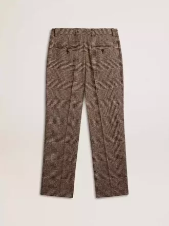 Pantaloni morbidi da uomo in pied-de-poule