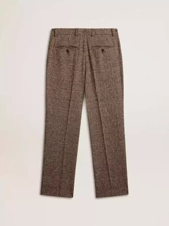 Pantaloni morbidi da uomo in pied-de-poule