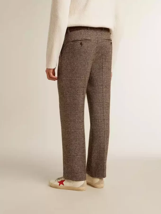 Pantaloni morbidi da uomo in pied-de-poule
