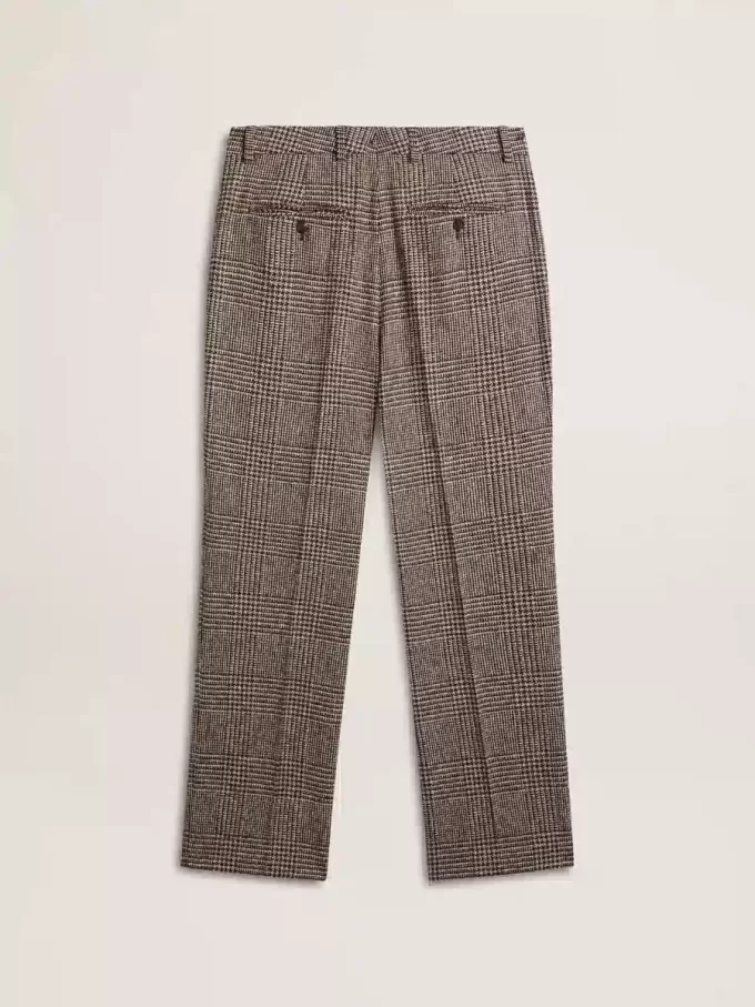 Pantaloni morbidi da uomo in pied-de-poule