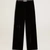 Pantaloni neri effetto velluto
