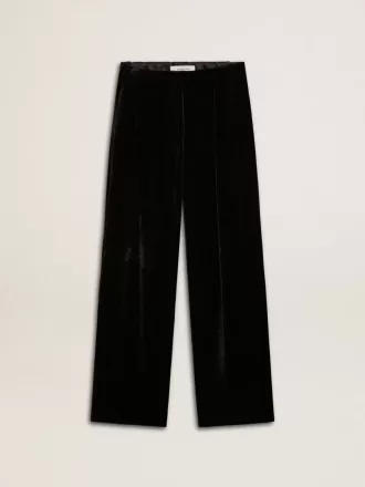 Pantaloni neri effetto velluto