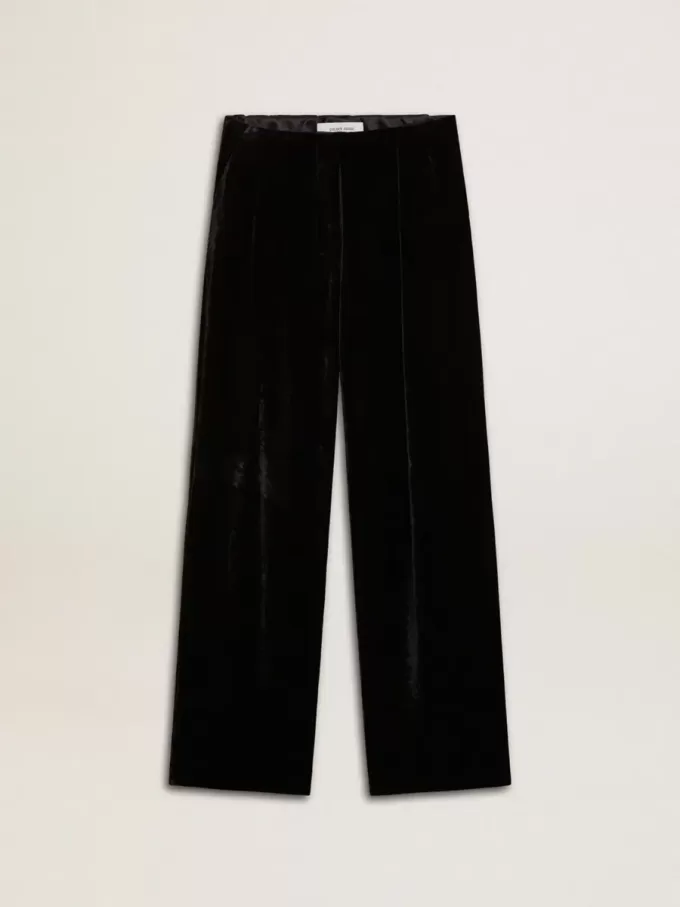Pantaloni neri effetto velluto