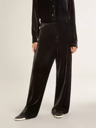 Pantaloni neri effetto velluto