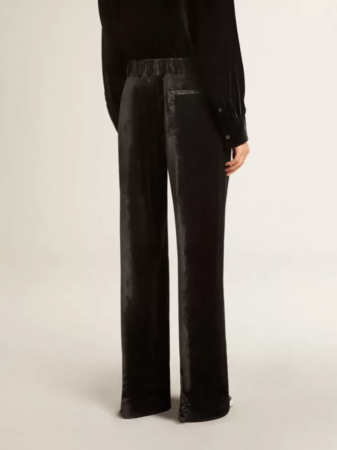 Pantaloni neri effetto velluto