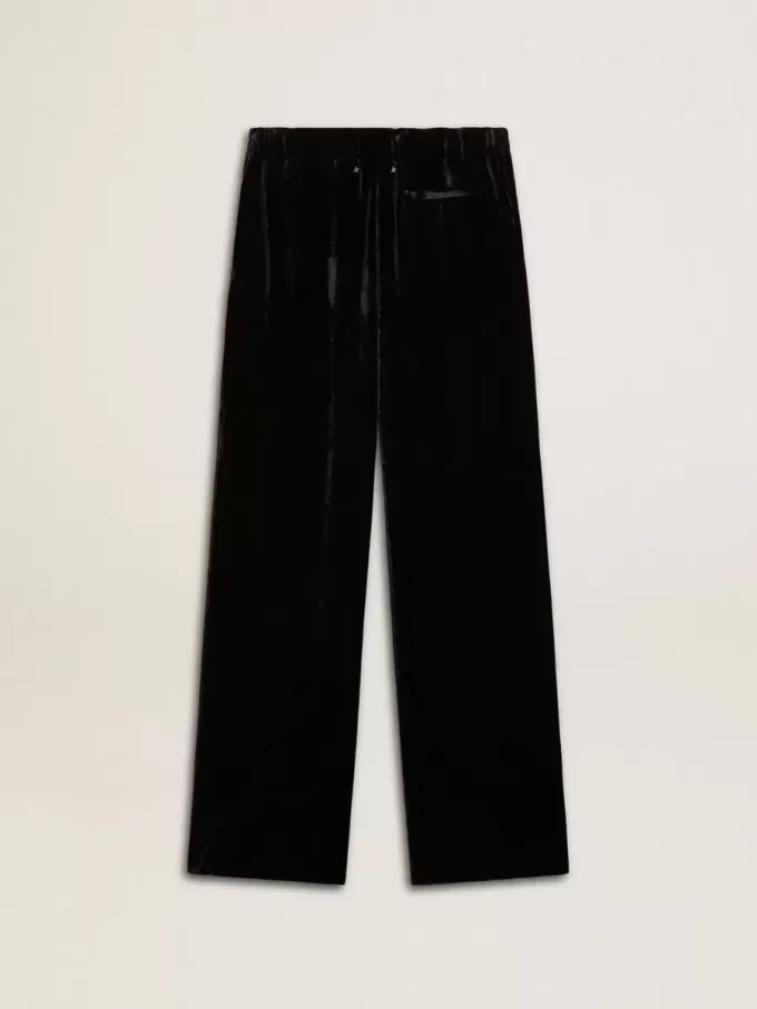 Pantaloni neri effetto velluto