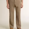 Pantaloni sartoriali in misto lino chevron color sabbia Pantaloni sartoriali in misto lino chevron color sabbia