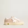Pink May Teen con stella in pelle bianca Pink May Teen con stella in pelle bianca