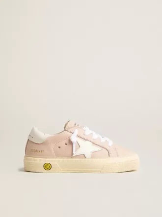 Pink May Teen con stella in pelle bianca