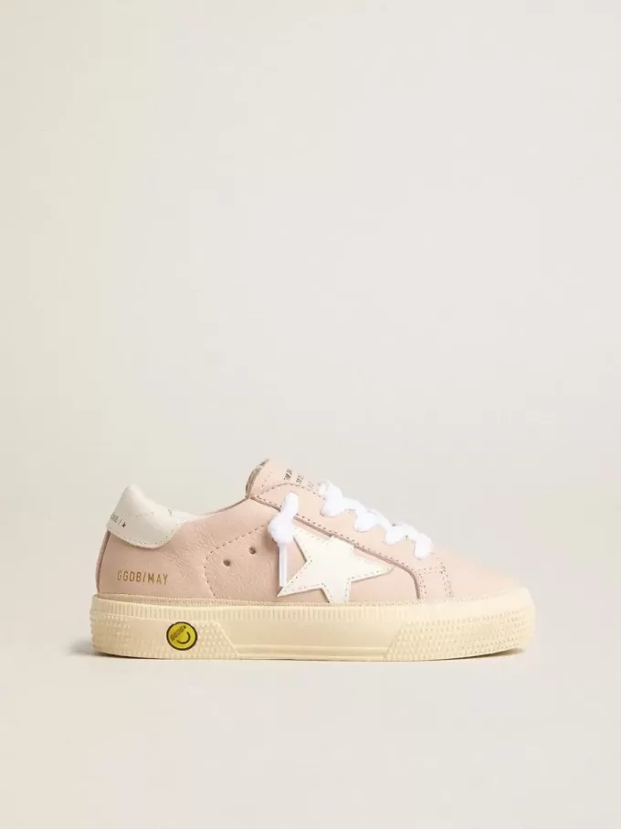 Pink May Teen con stella in pelle bianca Pink May Teen con stella in pelle bianca