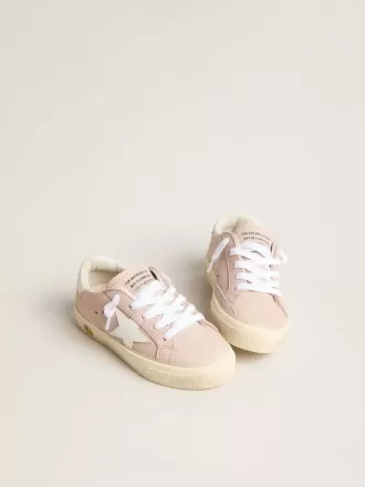 Pink May Teen con stella in pelle bianca