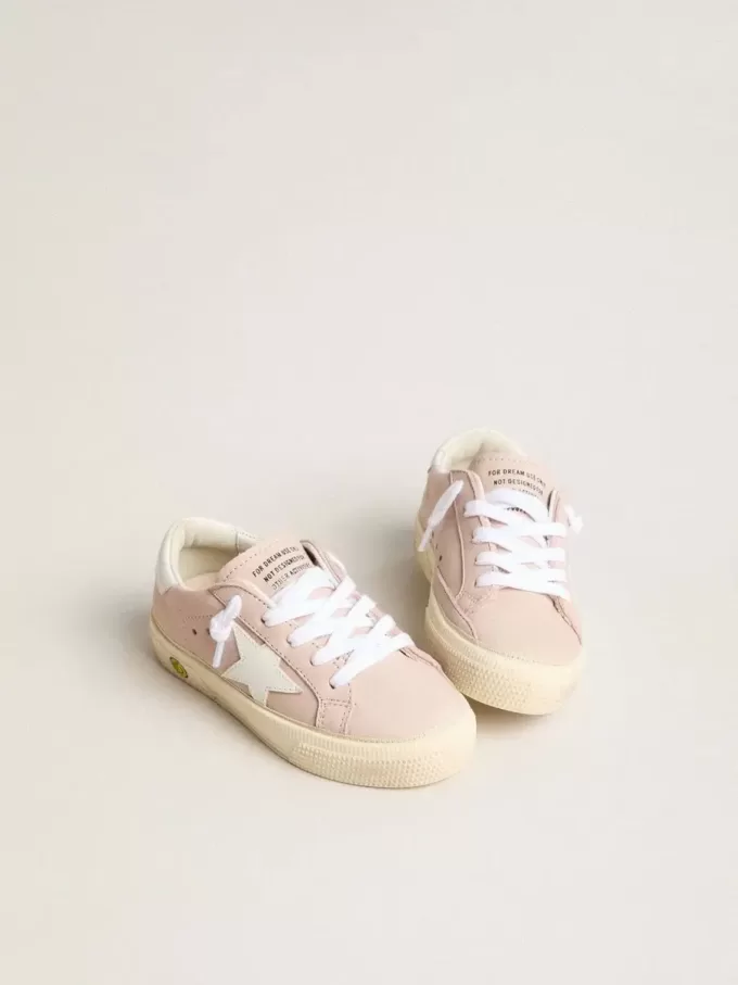 Pink May Teen con stella in pelle bianca Pink May Teen con stella in pelle bianca
