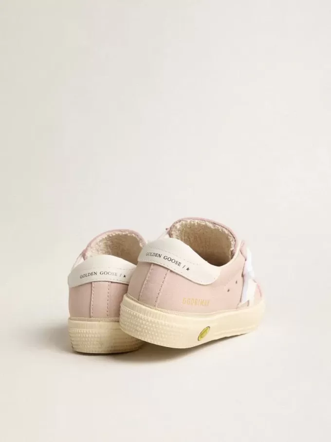 Pink May Teen con stella in pelle bianca Pink May Teen con stella in pelle bianca