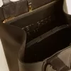 Pochette in pelle nera con logo in rilievo