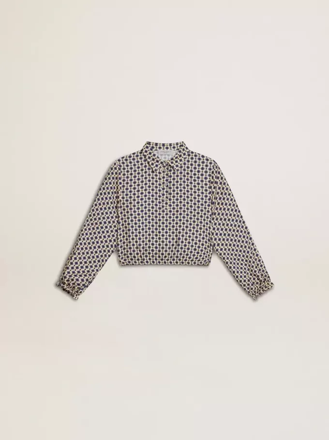 Polo da bambina con stampa geometrica Polo da bambina con stampa geometrica