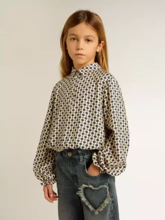Polo da bambina con stampa geometrica