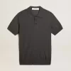 Polo da donna in lana merino antracite Polo da donna in lana merino antracite