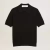 Polo da donna in lana merino nera Polo da donna in lana merino nera